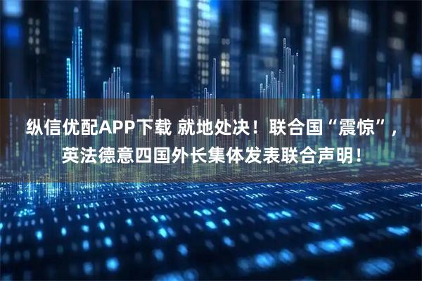 纵信优配APP下载 就地处决！联合国“震惊”，英法德意四国外长集体发表联合声明！